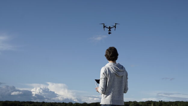 drones flying