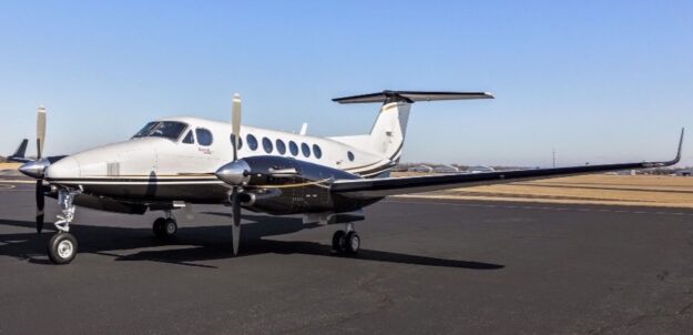 A Beechcraft Super King Air Successfully Completes A Gear Up Landing At Newcastle Airport